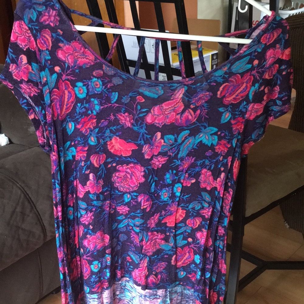 Floral print cotton blouse